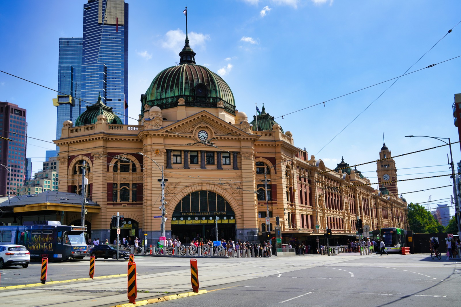 Flinders Street Station clock tower in Melbourne's CBD